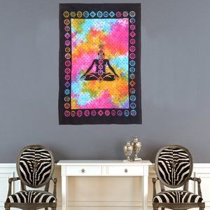 Meditation Tie Dye Multi Yoga Chakra Tapestry
